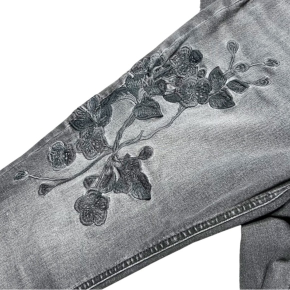 Simply Vera Verawang Womens High Rise Skinny Embroidered Floral Black Denim Jean - Picture 6 of 16